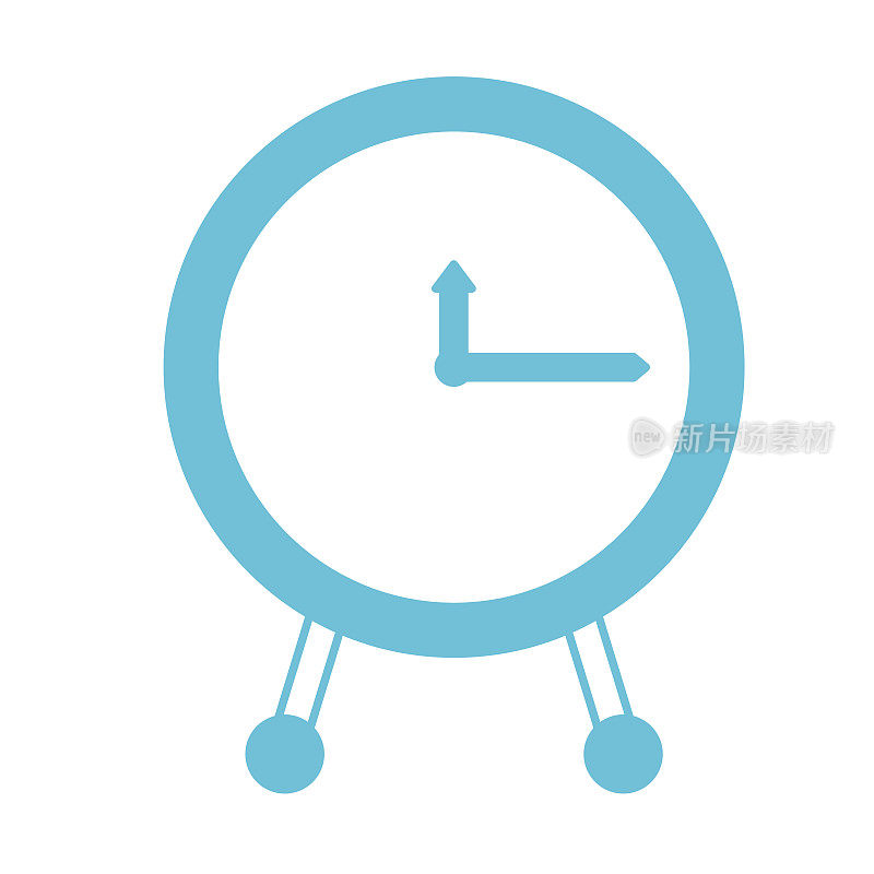 blue color silhouette of clock icon